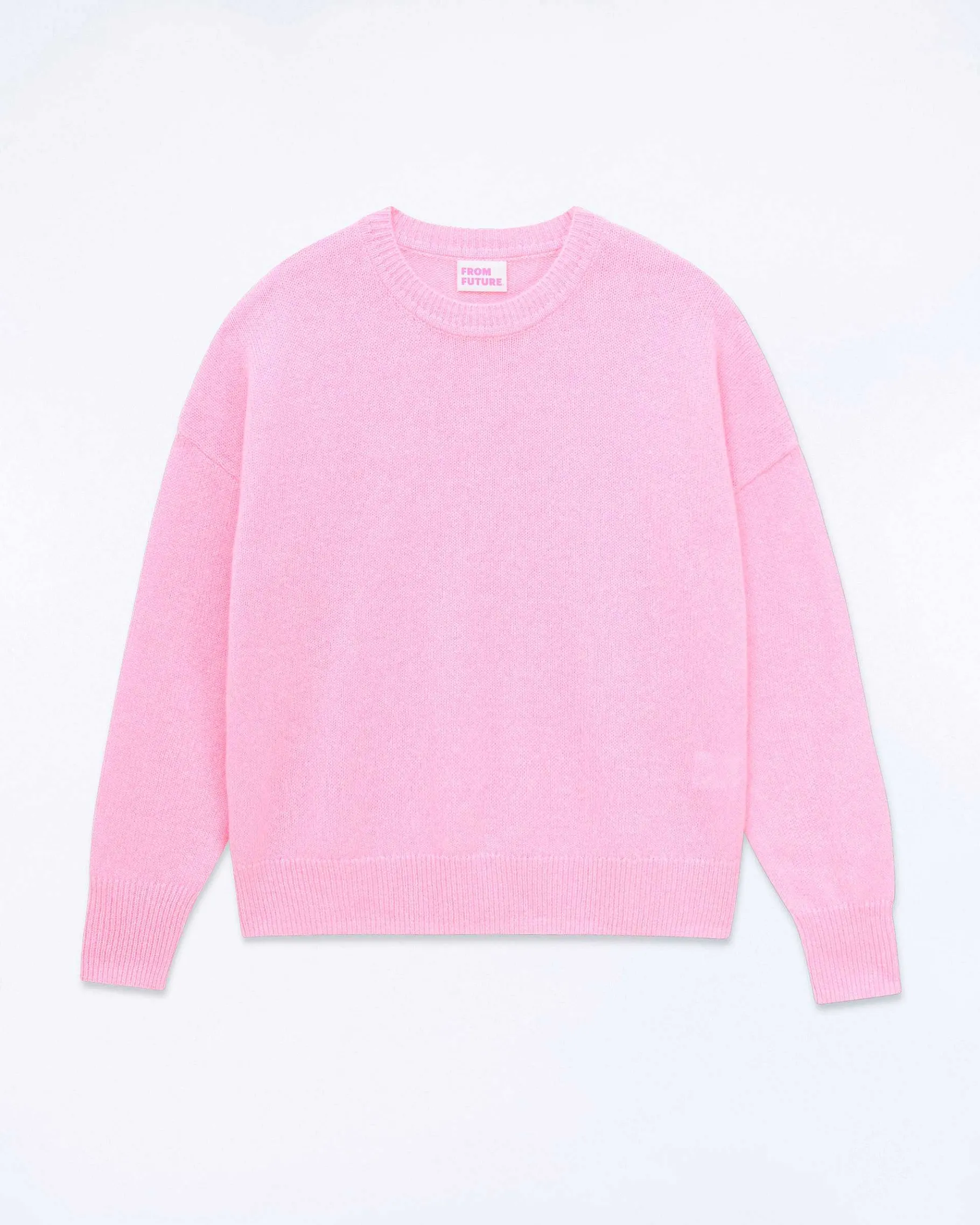 Hot FROM FUTURE Pull Col Rond Oversize Magic Pink Mouline