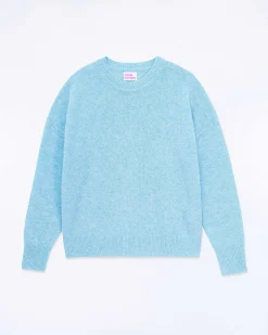 Outlet FROM FUTURE Pull Col Rond Oversize Acid Blue Mouline