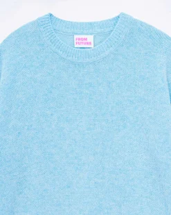 Clearance FROM FUTURE Pull Col Rond Oversize Acid Blue Mouline