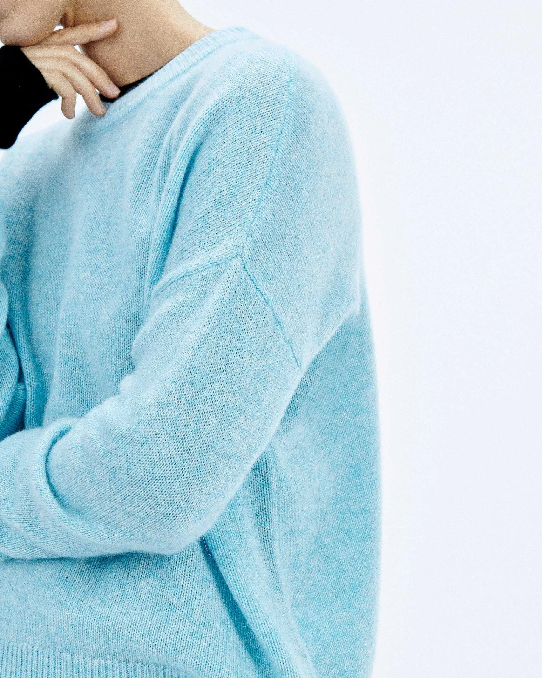 Clearance FROM FUTURE Pull Col Rond Oversize Acid Blue Mouline