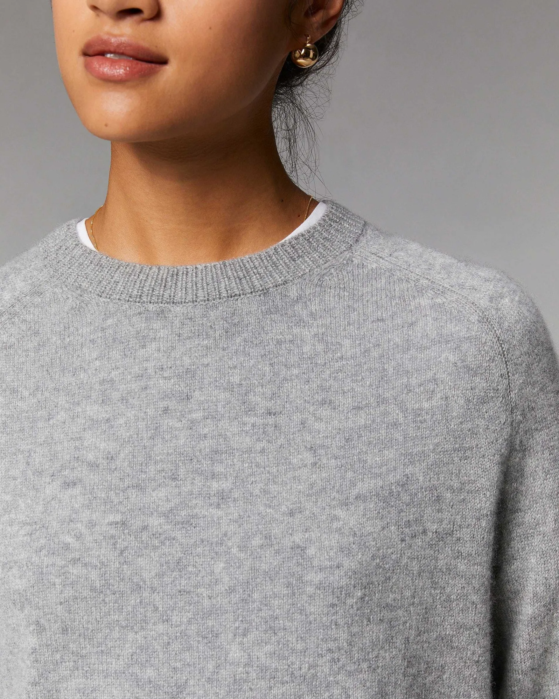 FROM FUTURE Pull Col Rond Oversize Leger Camel