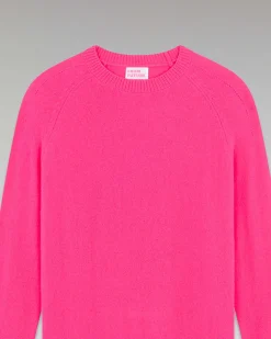FROM FUTURE Pull Col Rond Oversize Leger Winter Fuschia