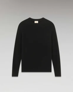 Sale FROM FUTURE Pull Col Rond Oversize Leger Noir
