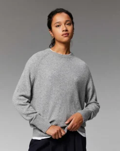 Sale FROM FUTURE Pull Col Rond Oversize Leger Noir