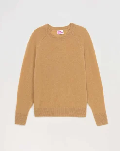 Outlet FROM FUTURE Pull Col Rond Oversize Leger Camel