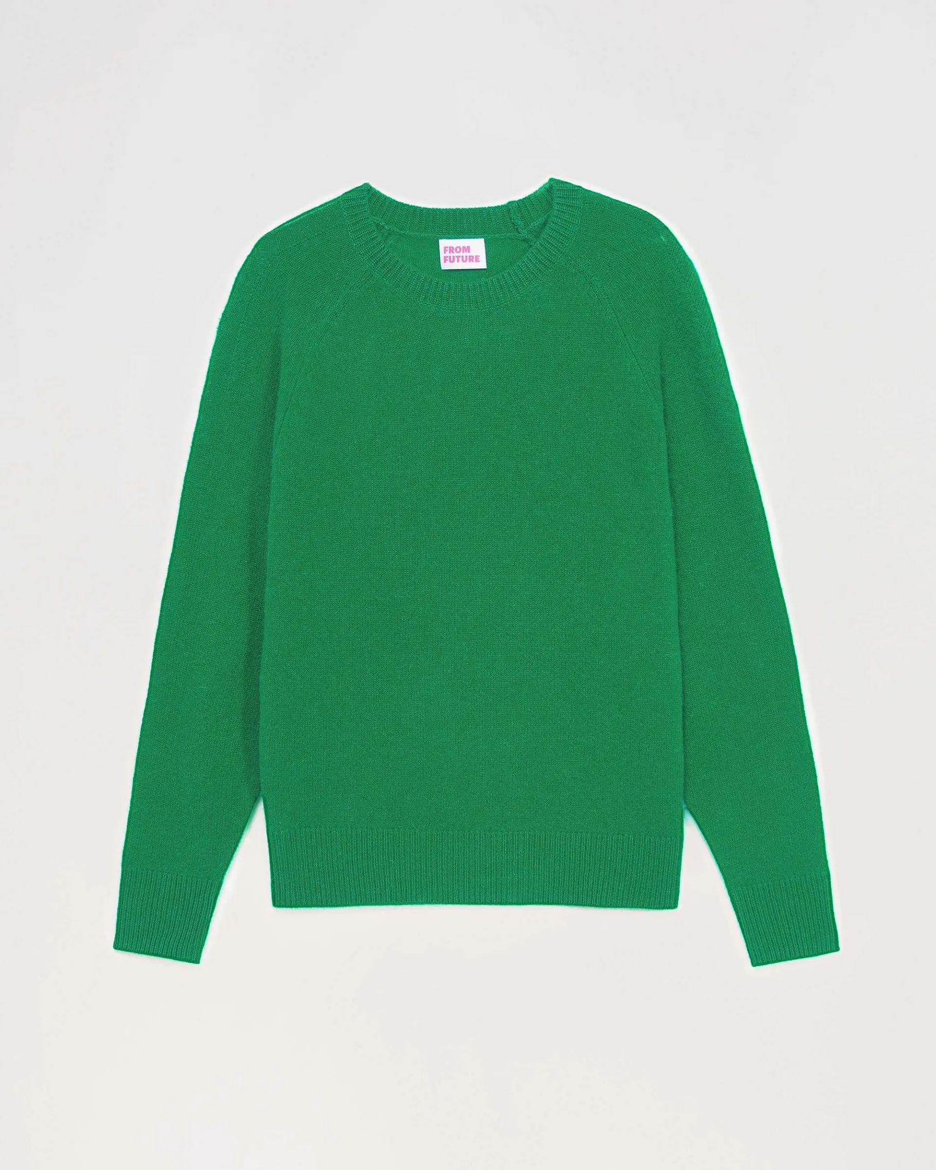 New FROM FUTURE Pull Col Rond Oversize Leger Winter Green
