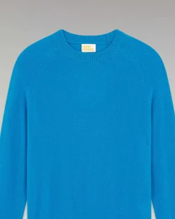 Hot FROM FUTURE Pull Col Rond Oversize Leger Disco Blue