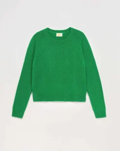 Sale FROM FUTURE Pull Col Rond Raglan Winter Green