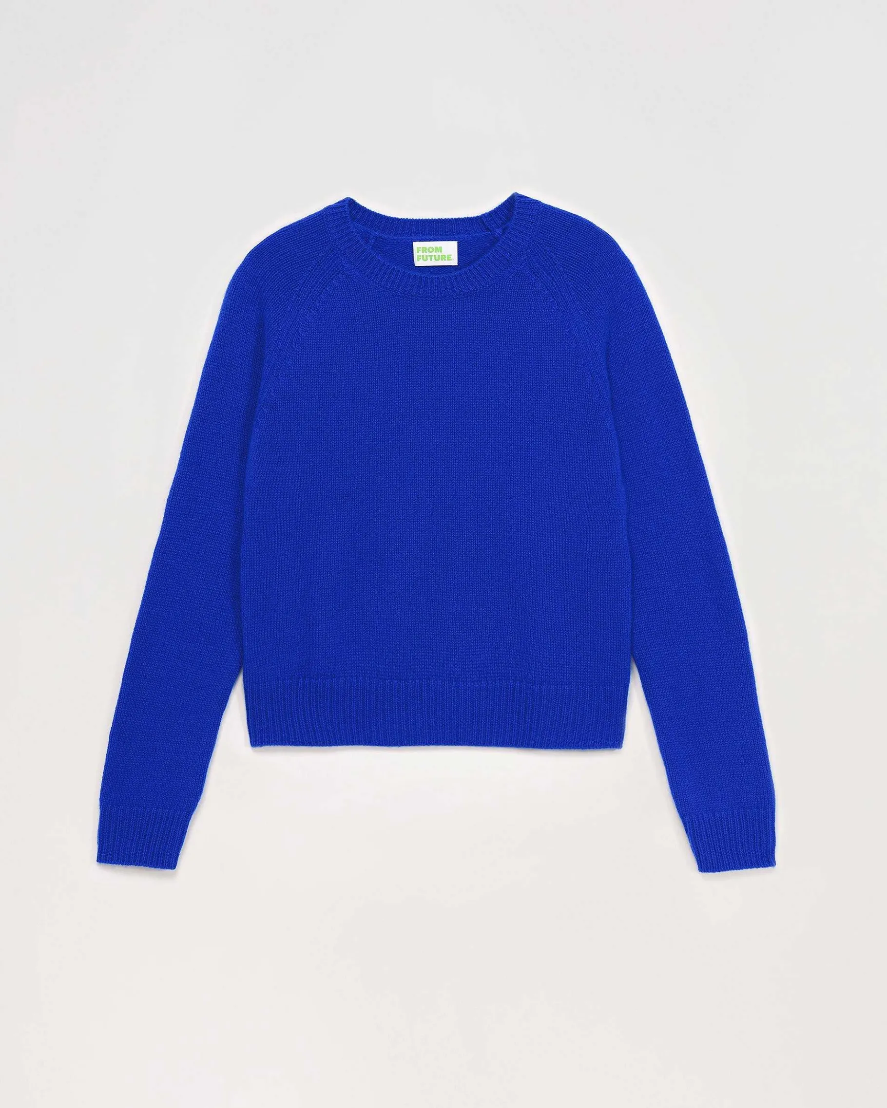 Hot FROM FUTURE Pull Col Rond Raglan Pop Blue