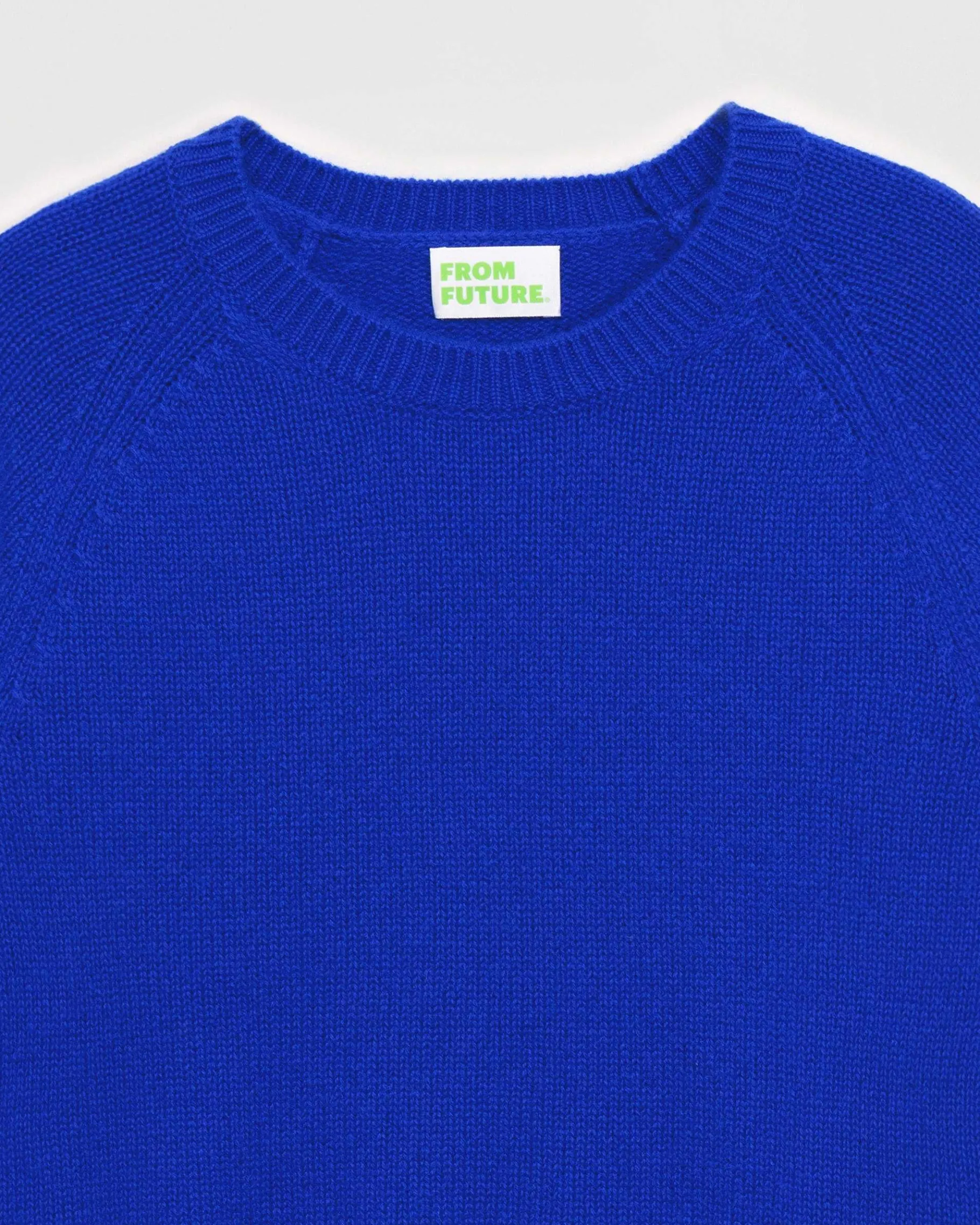 Hot FROM FUTURE Pull Col Rond Raglan Pop Blue