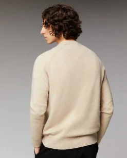 Online FROM FUTURE Pull Col Rond Raglan Beige Chine