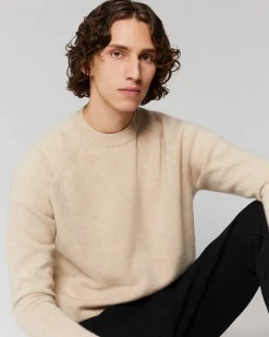 New FROM FUTURE Pull Col Rond Raglan Gris Chine Fonce