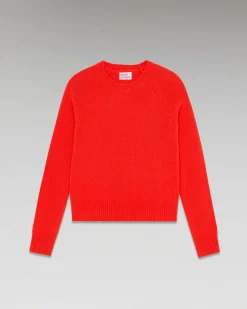 Outlet FROM FUTURE Pull Col Rond Raglan Rouge Vif