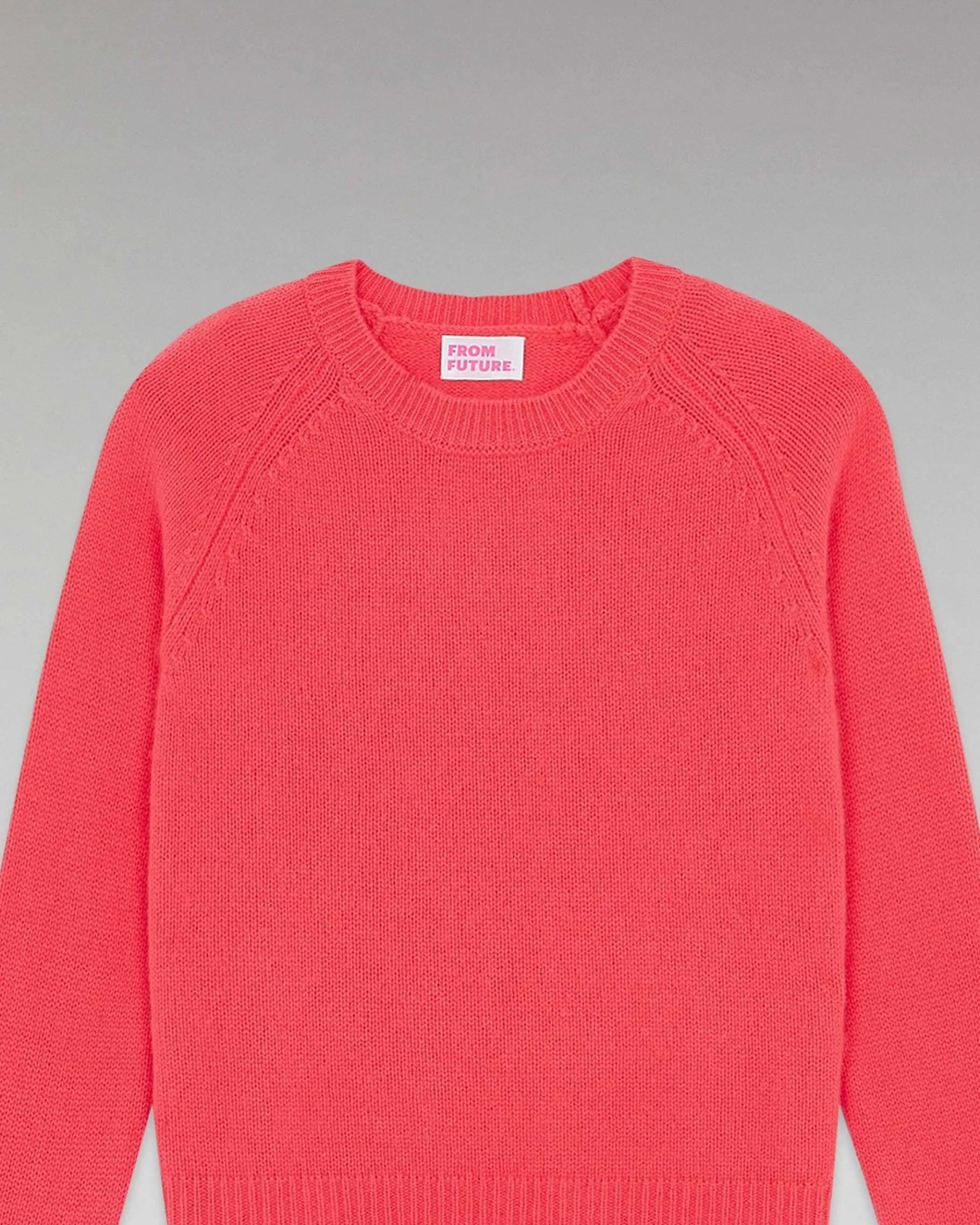 Discount FROM FUTURE Pull Col Rond Raglan Coral Pink