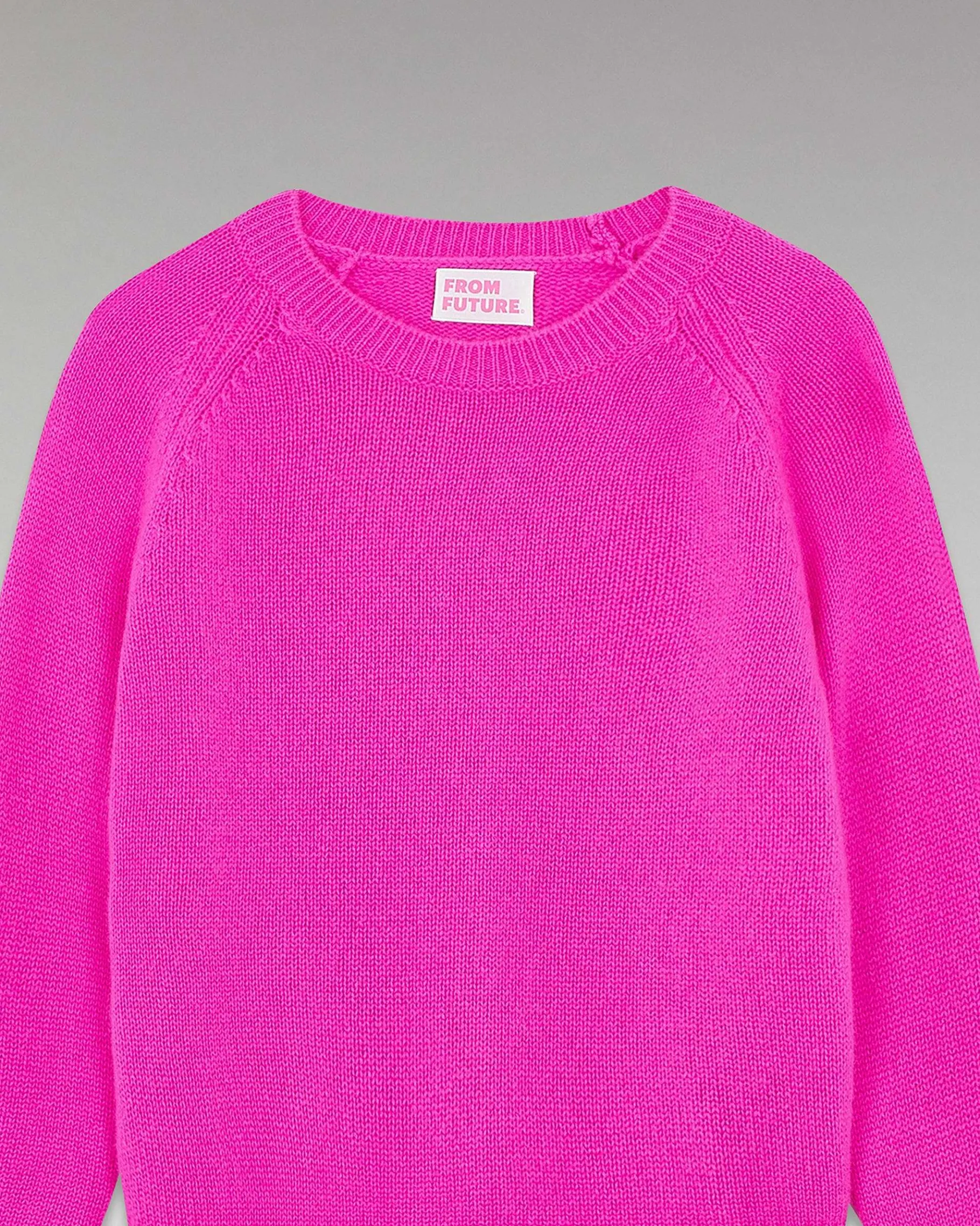 Hot FROM FUTURE Pull Col Rond Raglan Disco Pink
