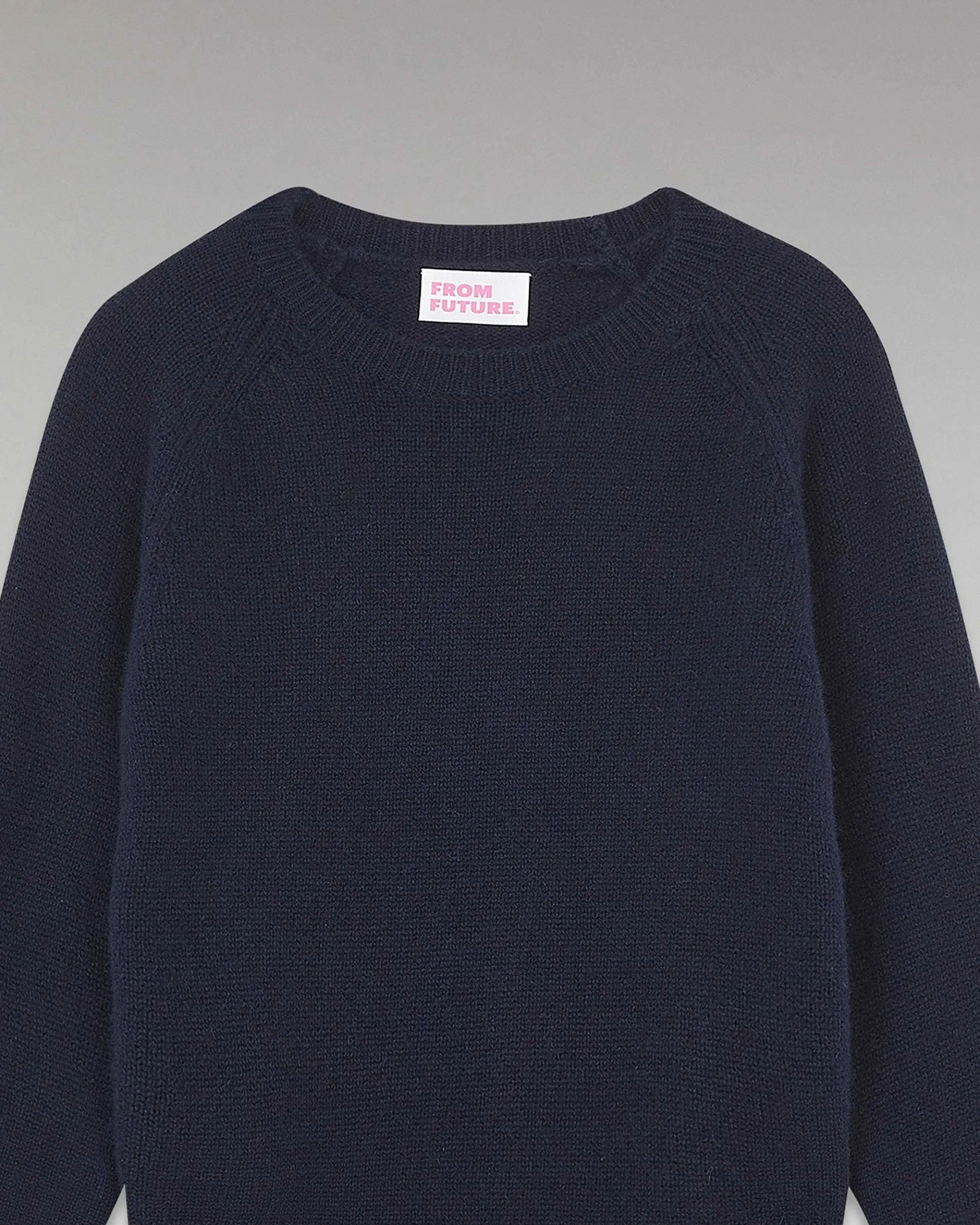 Discount FROM FUTURE Pull Col Rond Raglan Navy