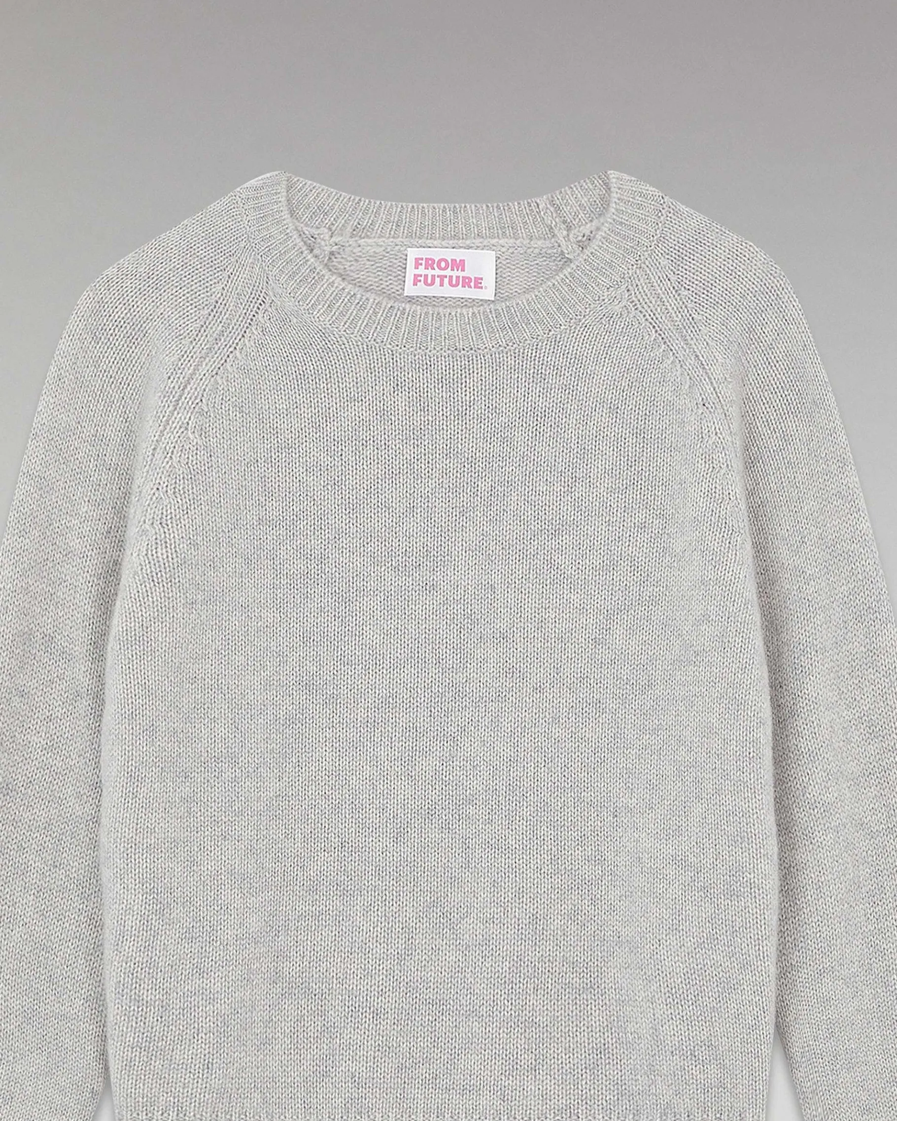 Discount FROM FUTURE Pull Col Rond Raglan Gris Chine Clair