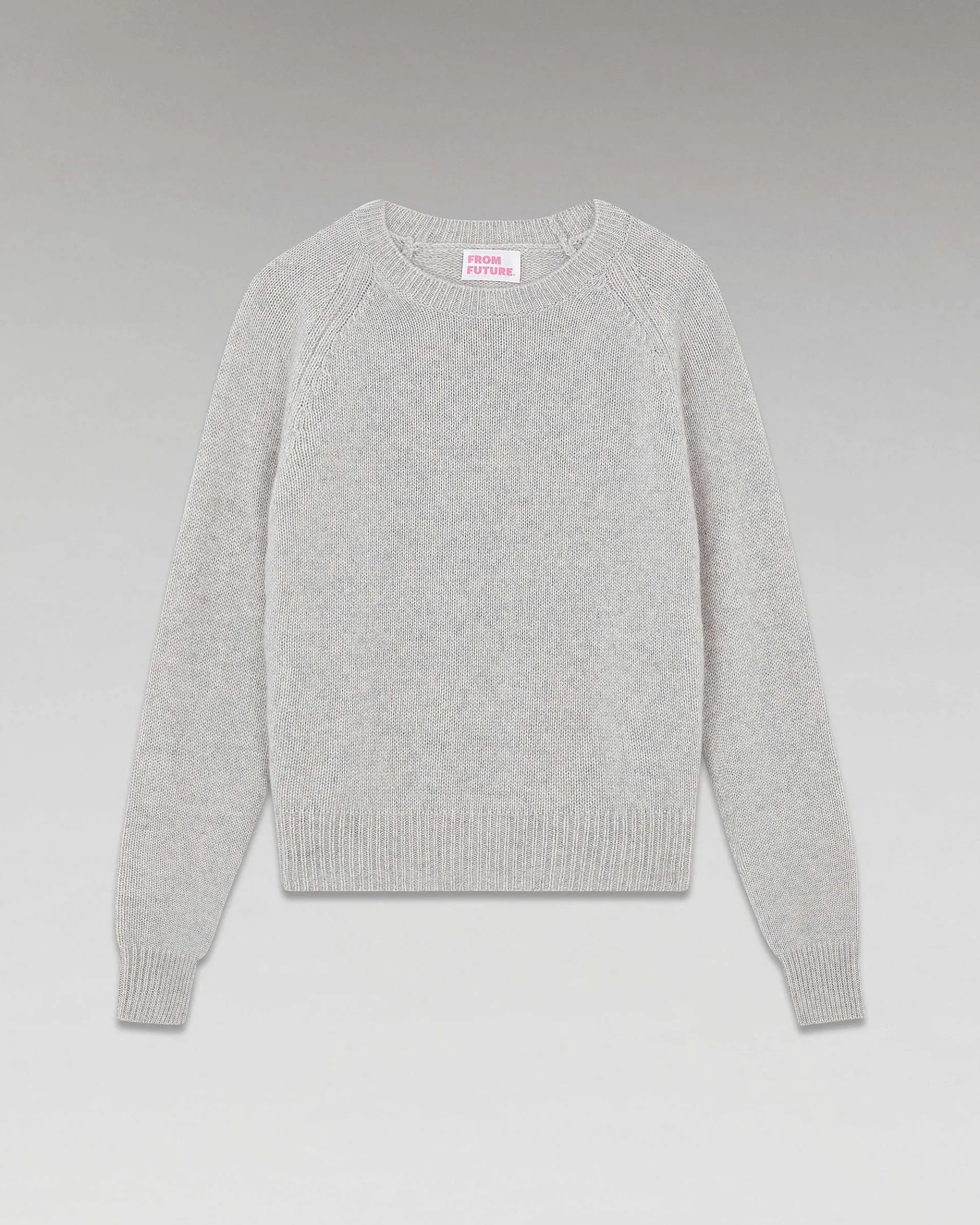 Discount FROM FUTURE Pull Col Rond Raglan Gris Chine Clair