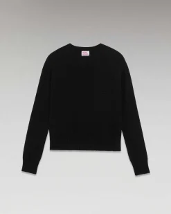 Hot FROM FUTURE Pull Col Rond Raglan Noir