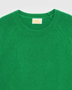 New FROM FUTURE Pull Col Rond Raglan Winter Green
