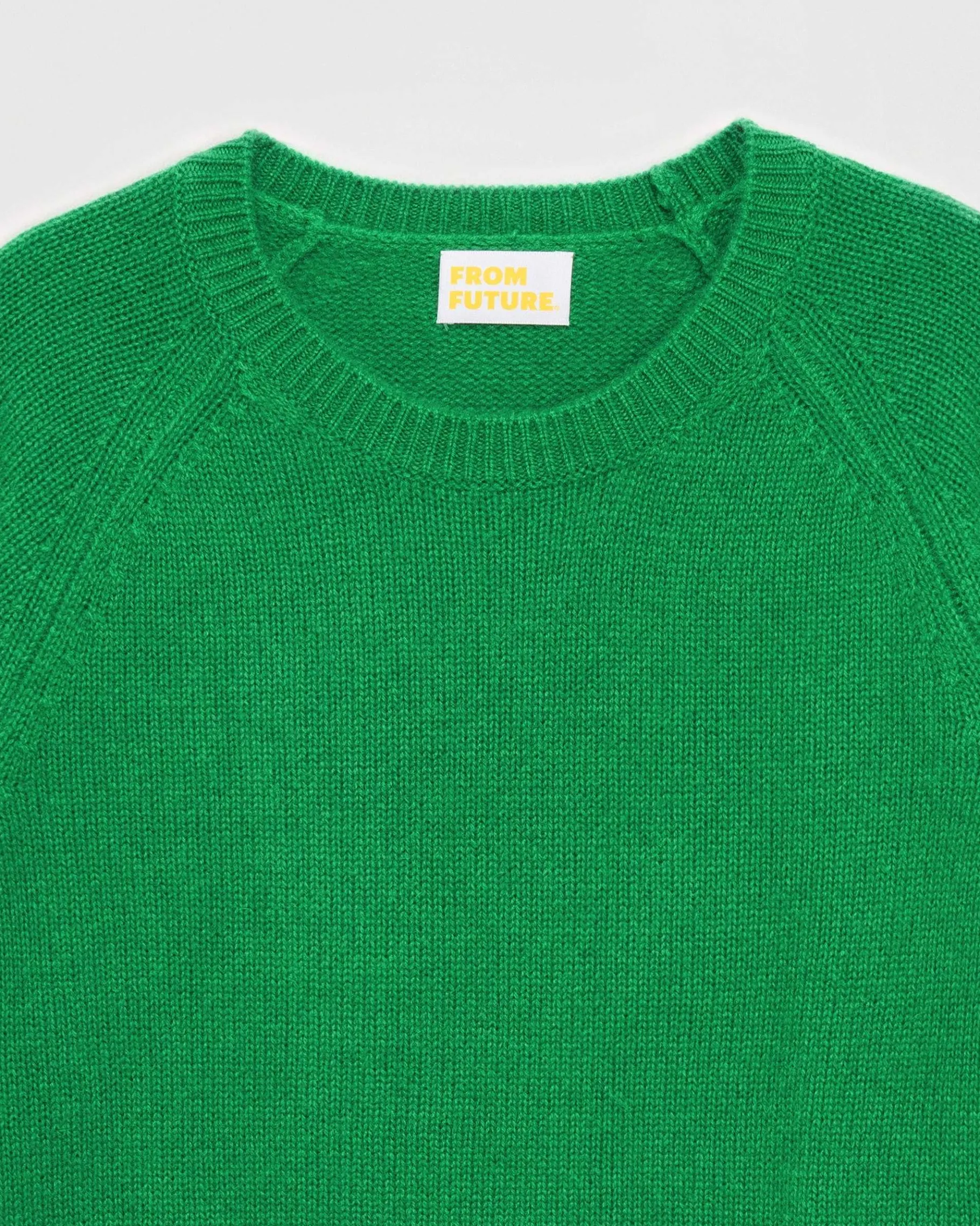 New FROM FUTURE Pull Col Rond Raglan Winter Green