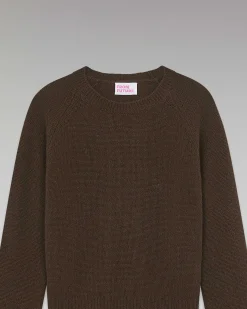 Online FROM FUTURE Pull Col Rond Raglan Chocolat