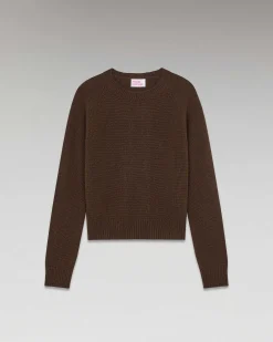 Online FROM FUTURE Pull Col Rond Raglan Chocolat