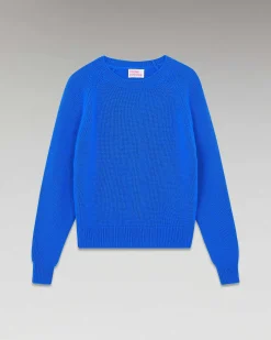 Hot FROM FUTURE Pull Col Rond Raglan King Blue