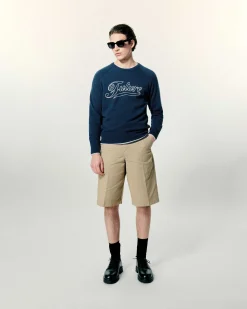 FROM FUTURE Pull Col Rond Raglan Future Midnight Blue