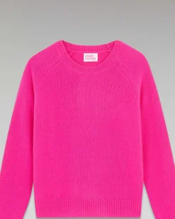 Outlet FROM FUTURE Pull Col Rond Raglan Oversize Flash Pink