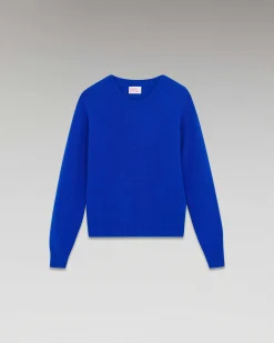 Online FROM FUTURE Pull Col Rond Raglan Oversize Pop Blue