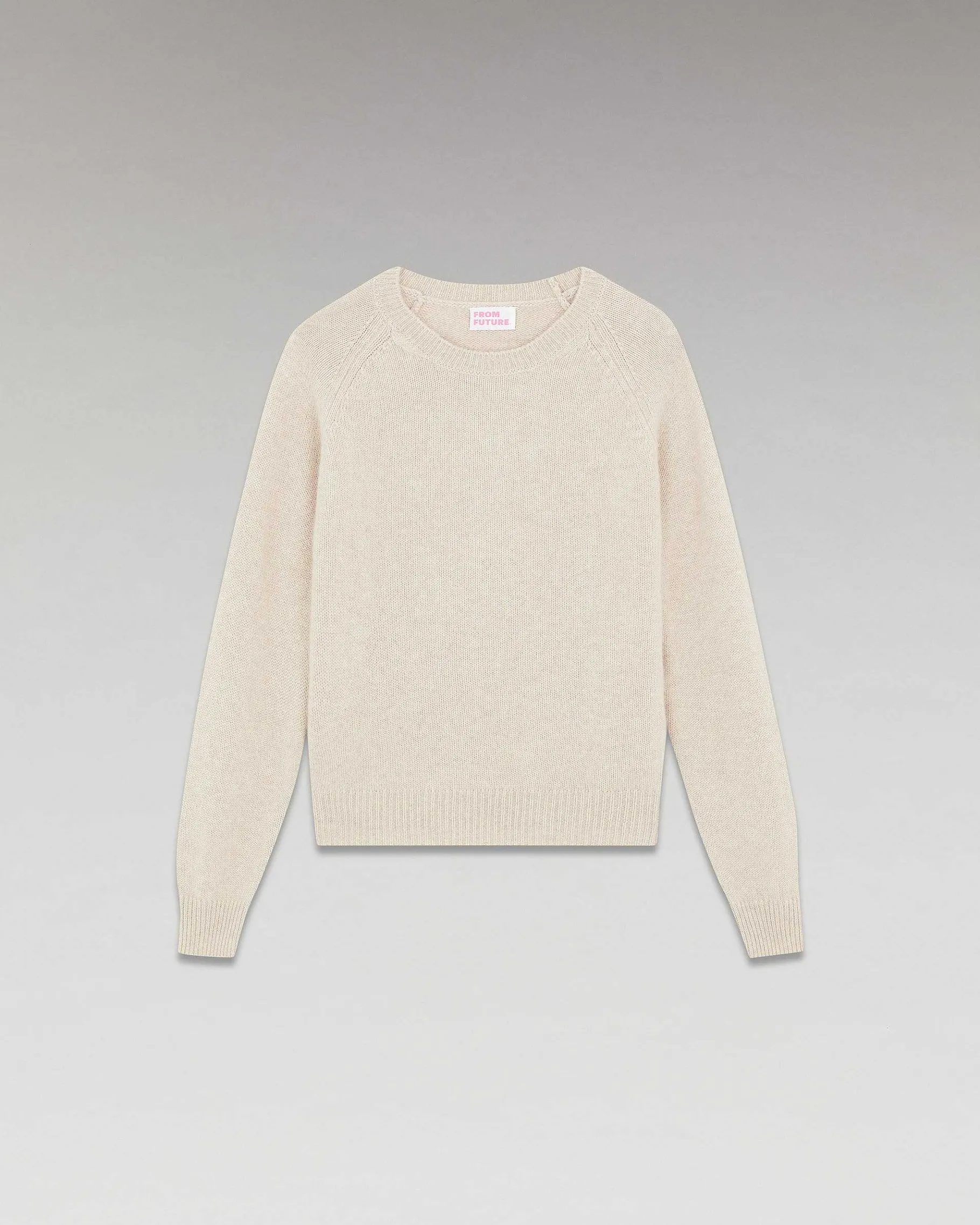 Sale FROM FUTURE Pull Col Rond Raglan Oversize Beige Chine