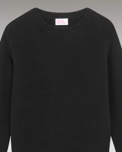 New FROM FUTURE Pull Col Rond Raglan Oversize Noir