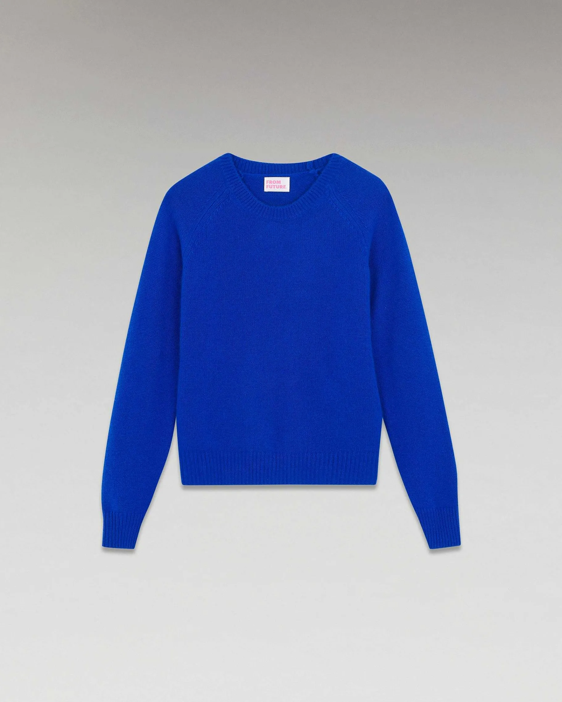 FROM FUTURE Pull Col Rond Raglan Oversize Pop Blue