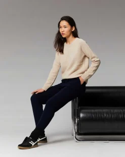 FROM FUTURE Pull Col Rond Raglan Oversize Pop Blue