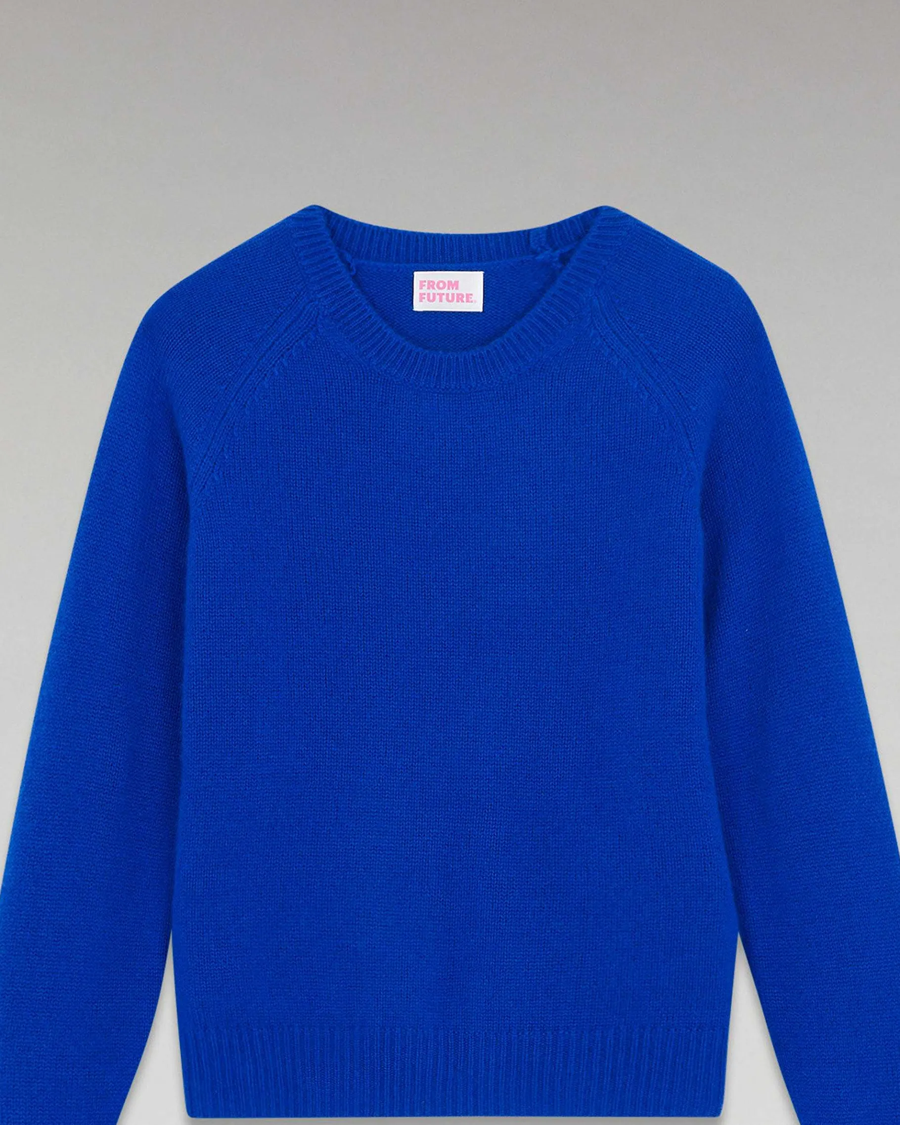 FROM FUTURE Pull Col Rond Raglan Oversize Pop Blue
