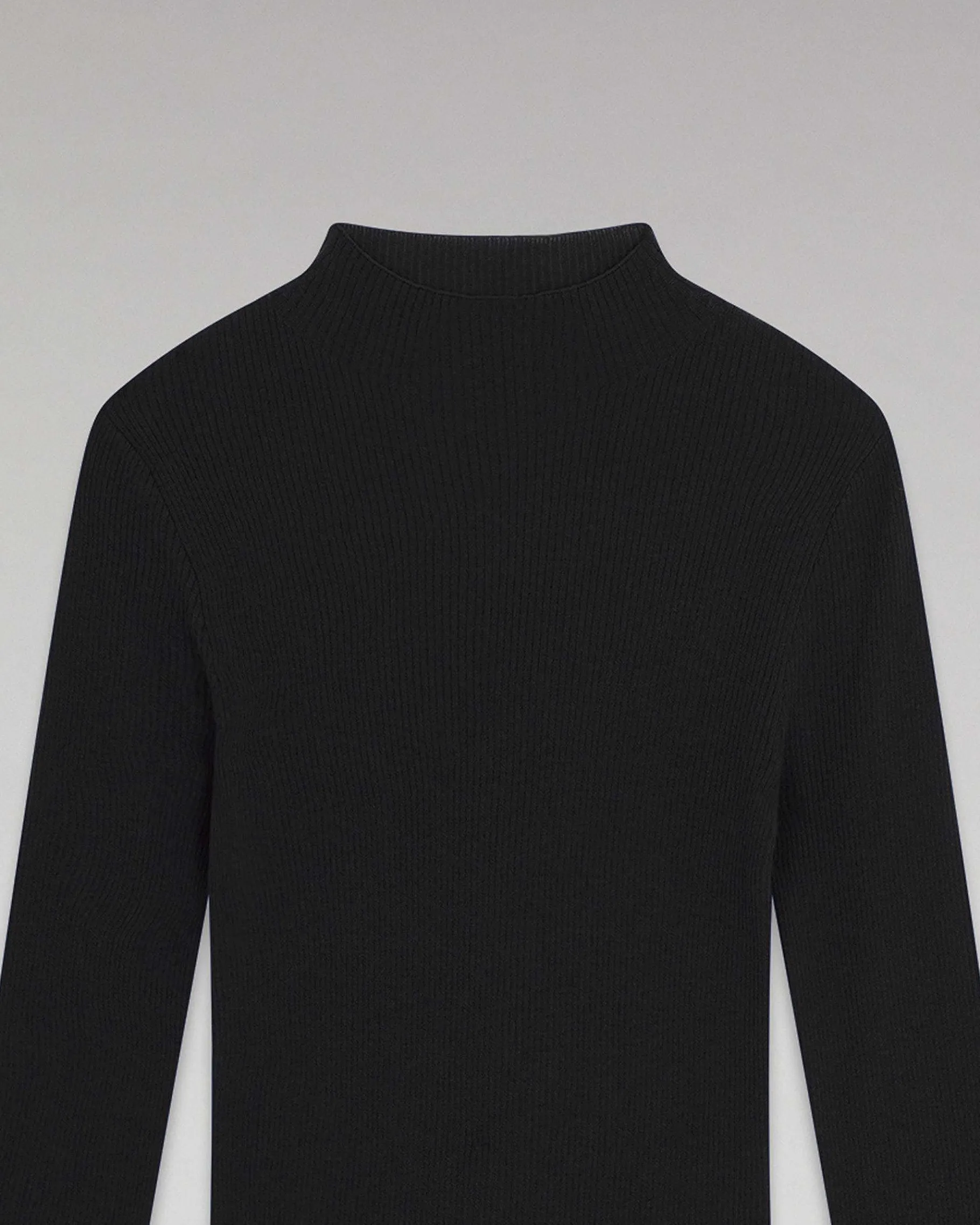 Online FROM FUTURE Pull Col Rond Seconde Peau Noir