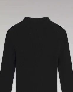 Outlet FROM FUTURE Pull Col Rond Seconde Peau Noir