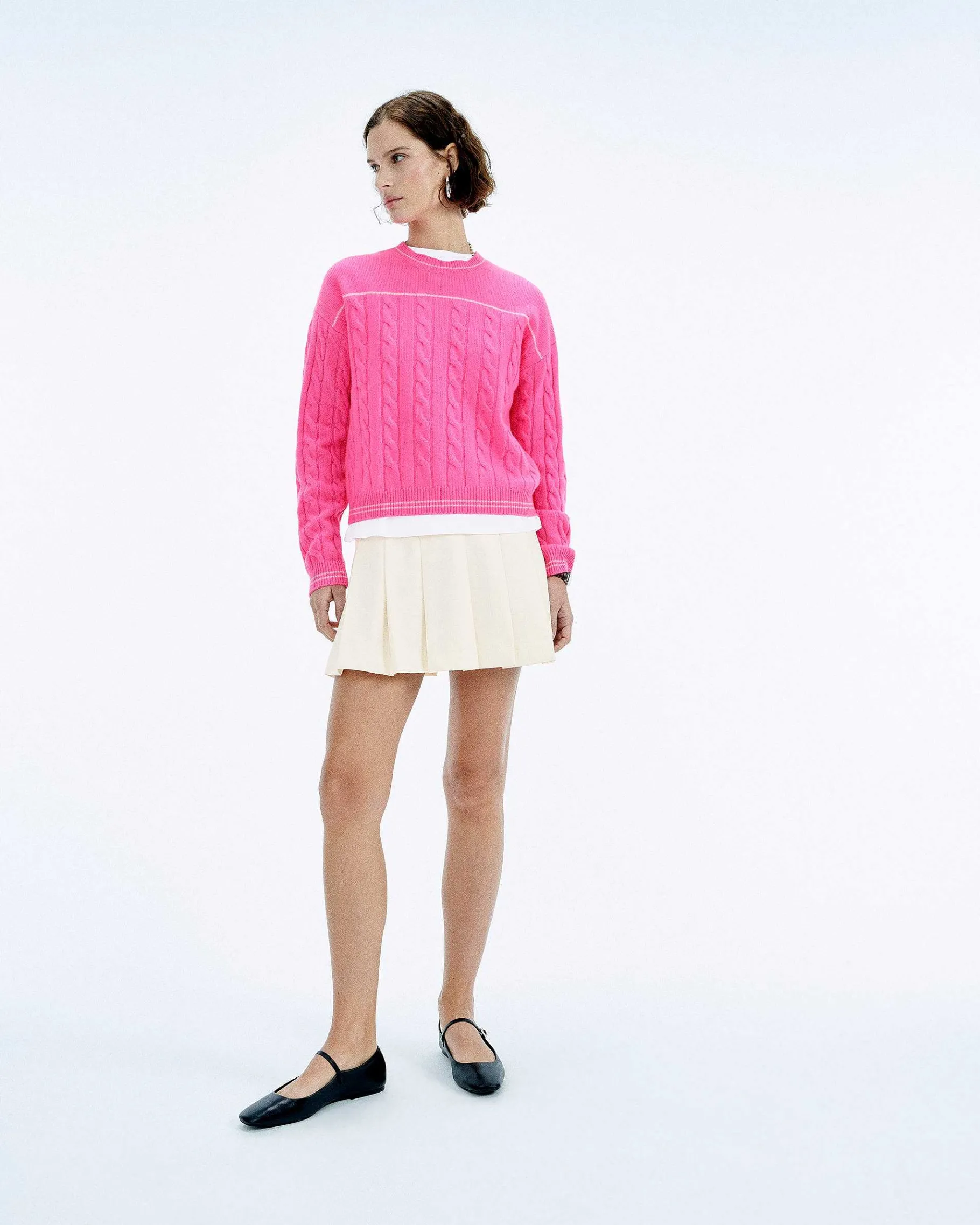 New FROM FUTURE Pull Col Rond Torsades Future Magic Pink