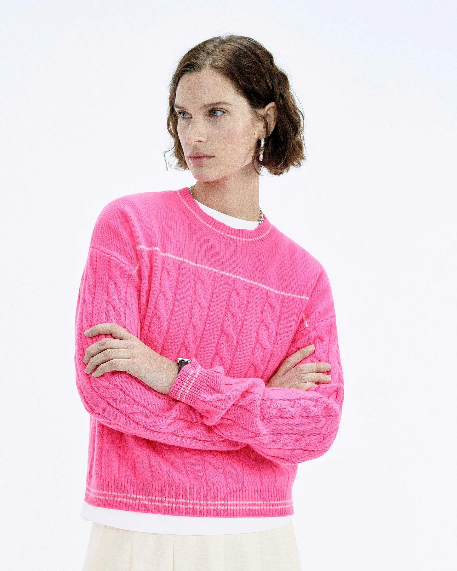 New FROM FUTURE Pull Col Rond Torsades Future Magic Pink