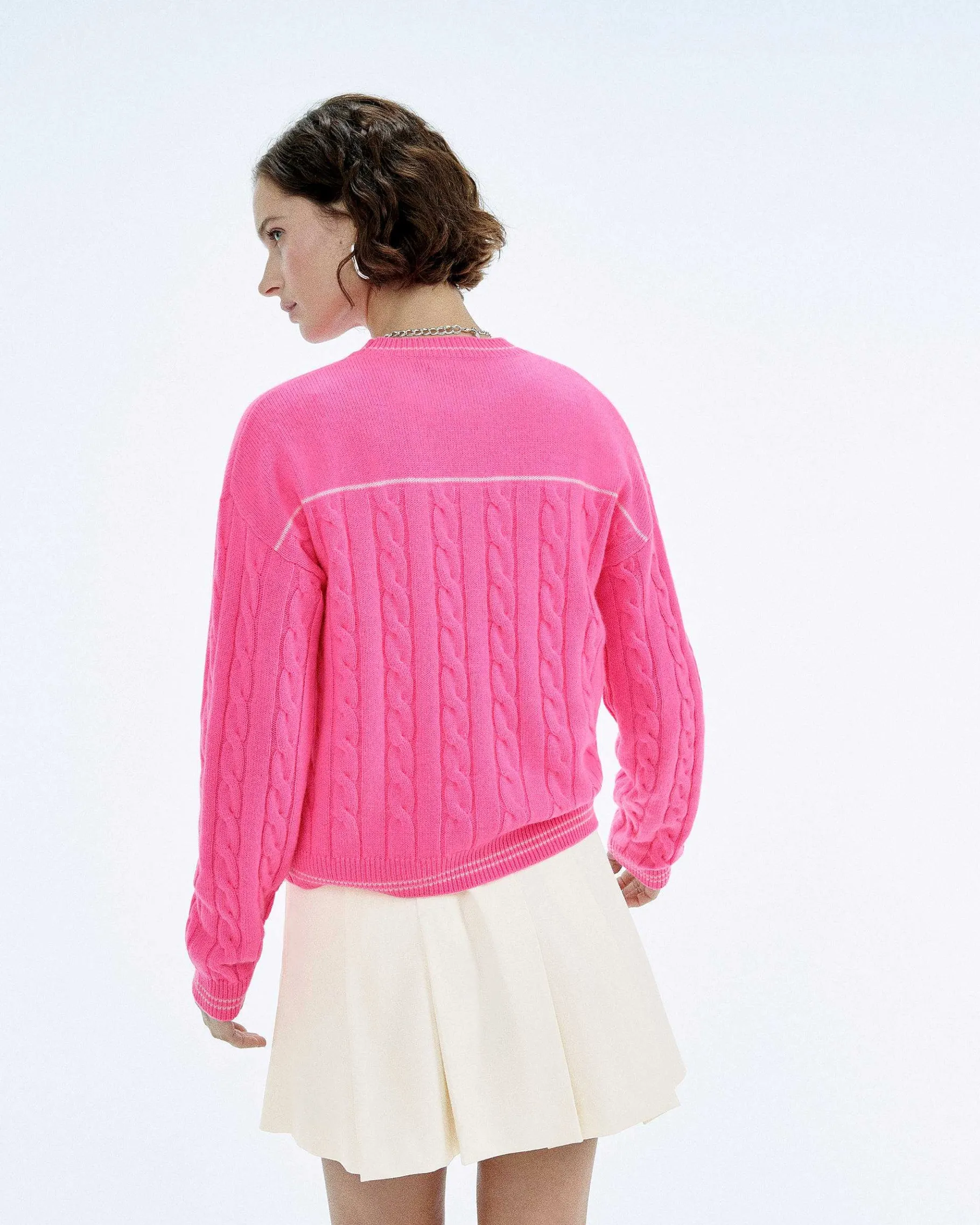 New FROM FUTURE Pull Col Rond Torsades Future Magic Pink