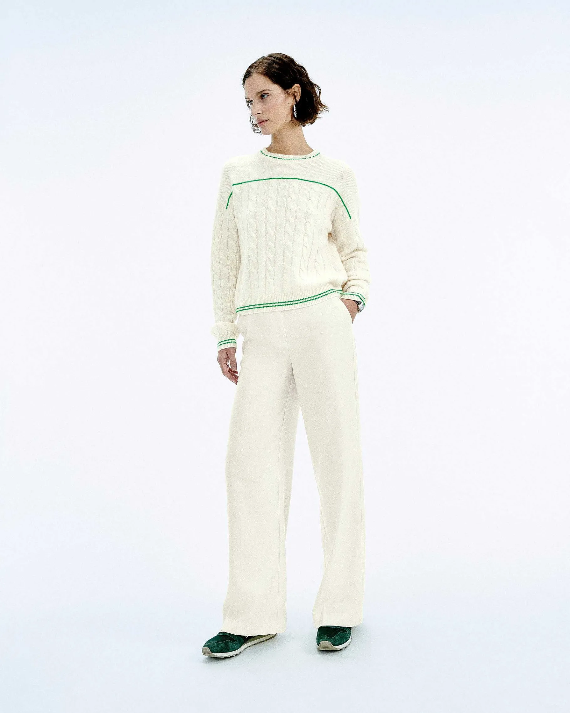 Clearance FROM FUTURE Pull Col Rond Torsades Future Ecru