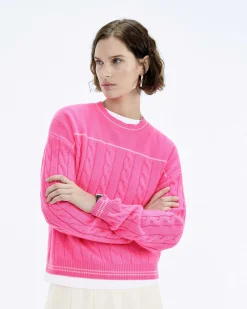 New FROM FUTURE Pull Col Rond Torsades Future Magic Pink