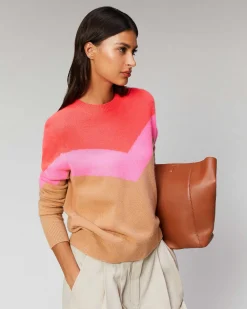 Online FROM FUTURE Pull Col Rond Tricolore Leger