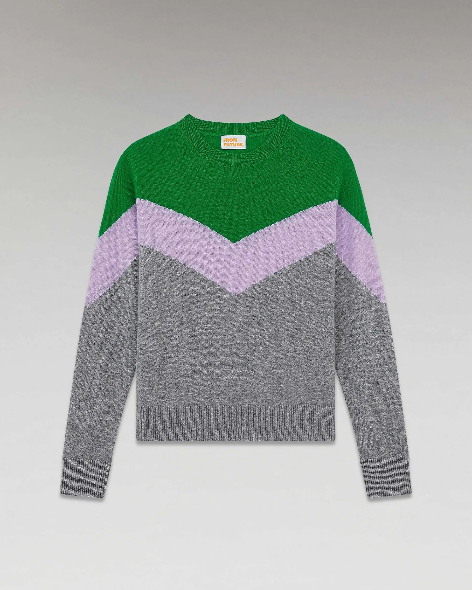 Online FROM FUTURE Pull Col Rond Tricolore Leger