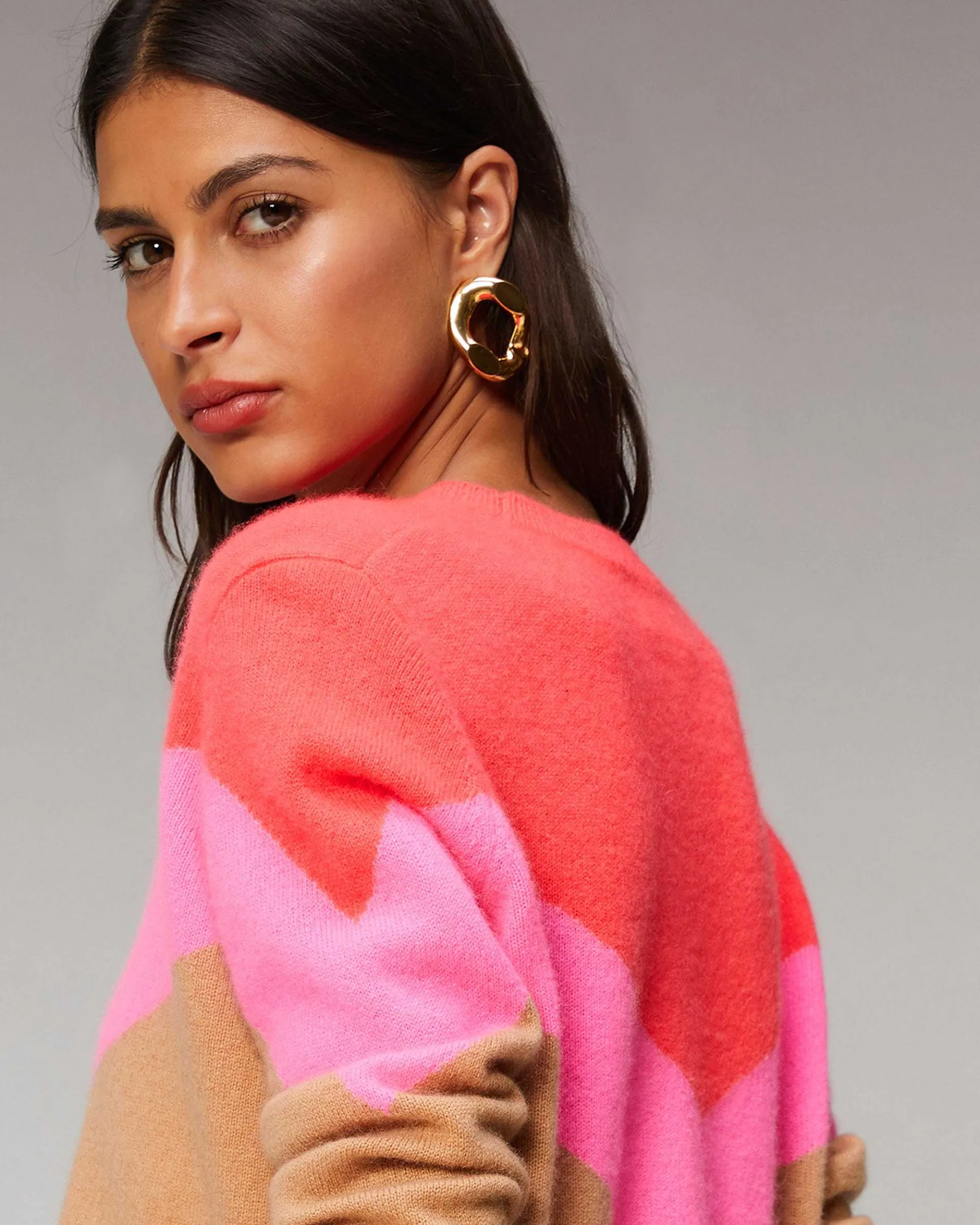 Online FROM FUTURE Pull Col Rond Tricolore Leger