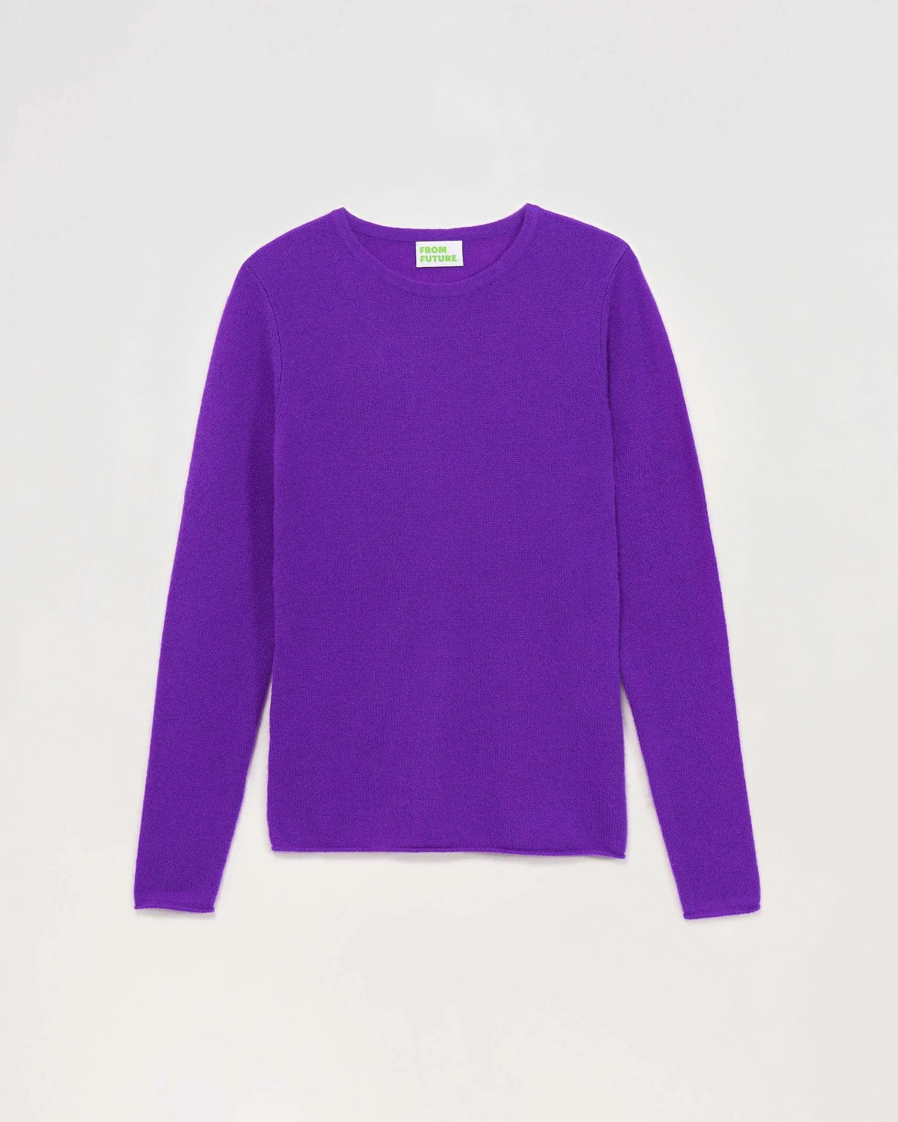 New FROM FUTURE Pull Col Rond T-Shirt Leger Violet Fluo