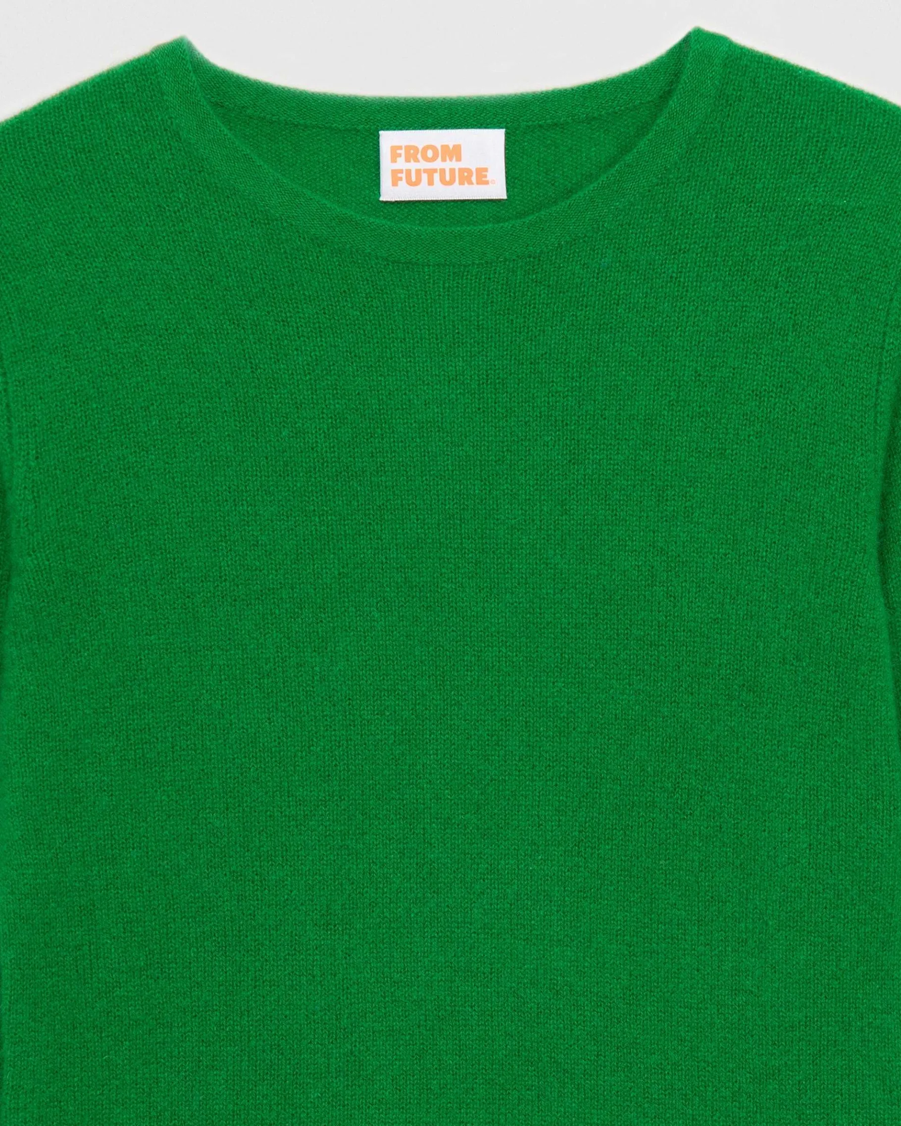 Outlet FROM FUTURE Pull Col Rond T-Shirt Leger Vert Gazon