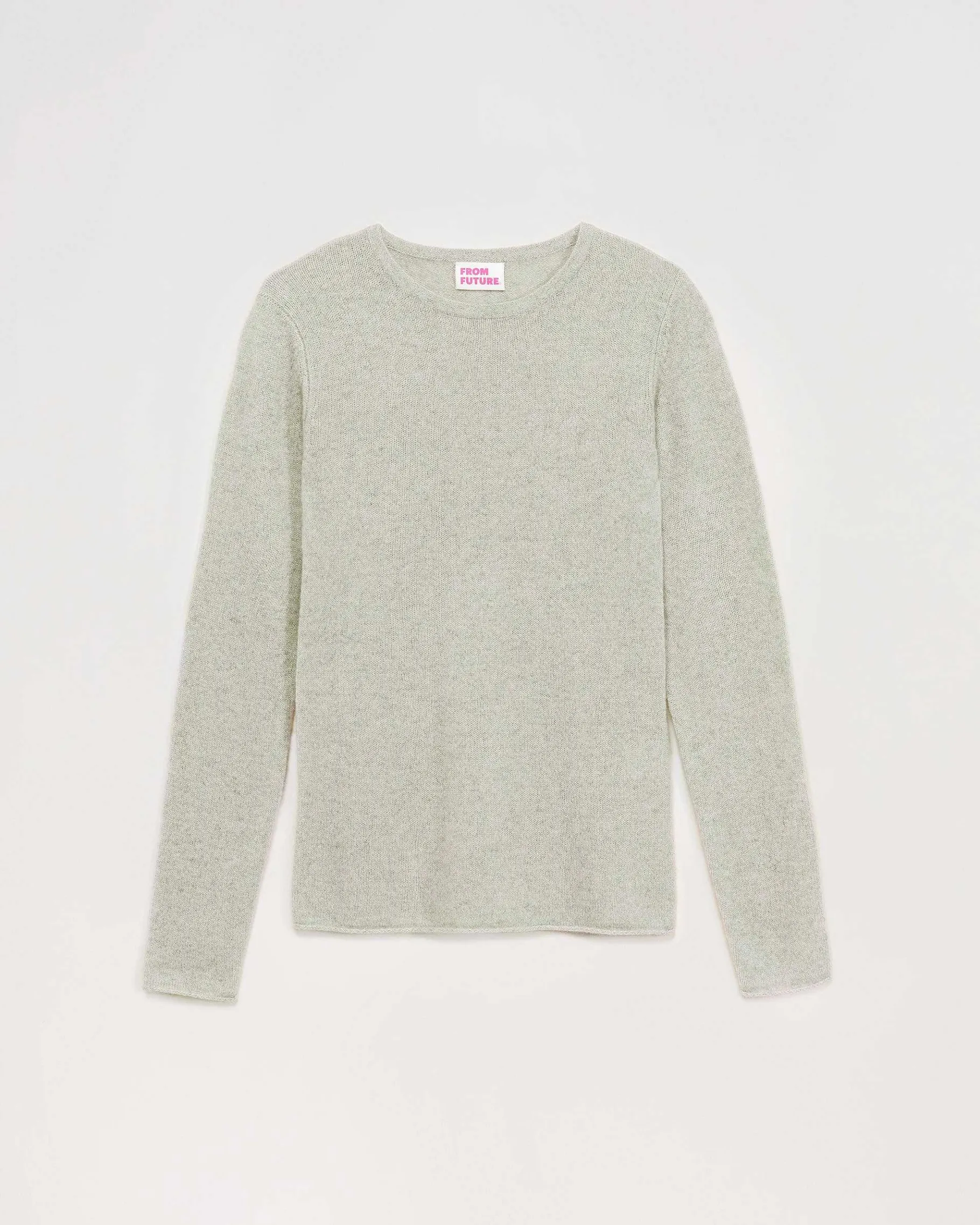 Discount FROM FUTURE Pull Col Rond T-Shirt Leger Gris Chine Clair