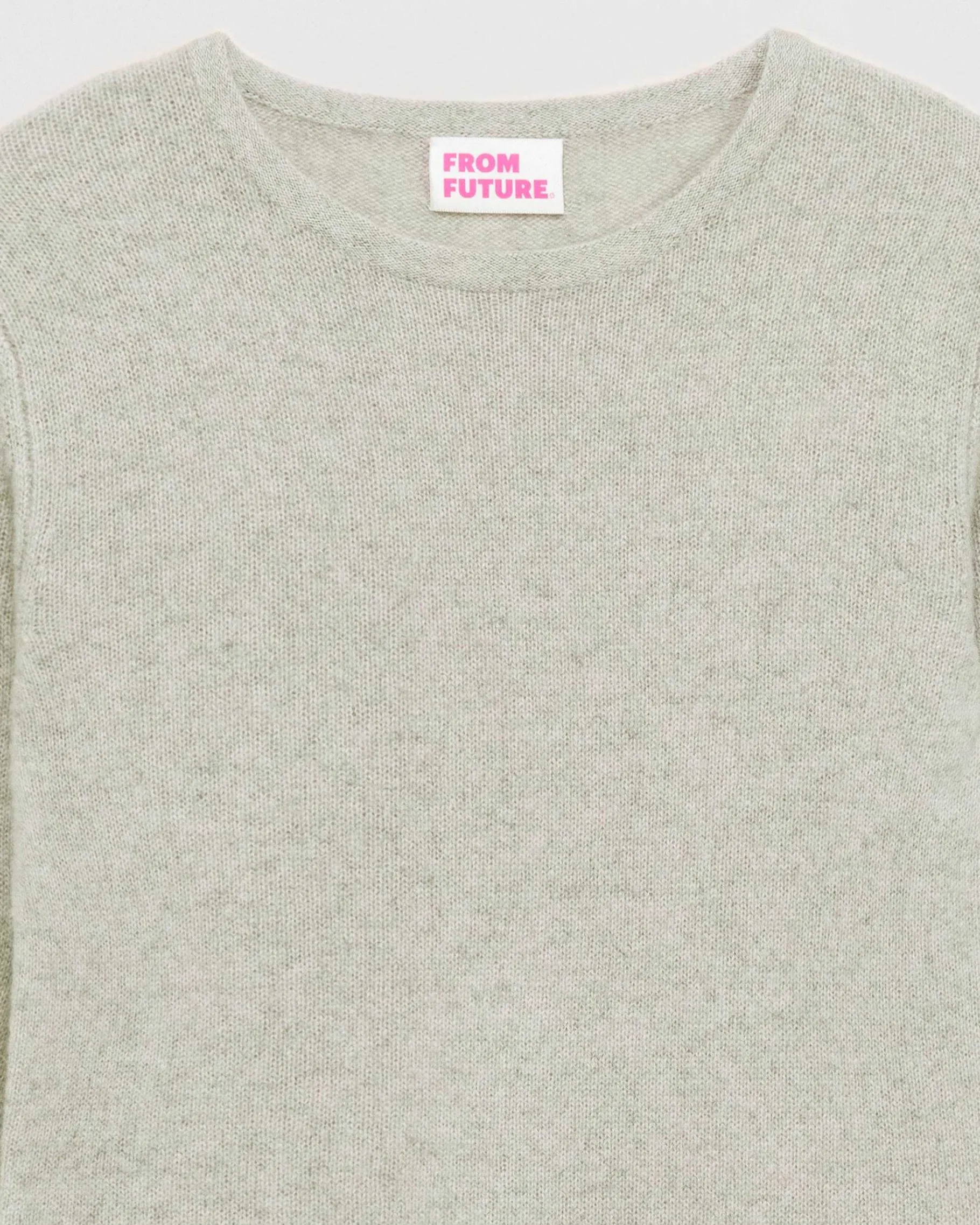 Discount FROM FUTURE Pull Col Rond T-Shirt Leger Gris Chine Clair